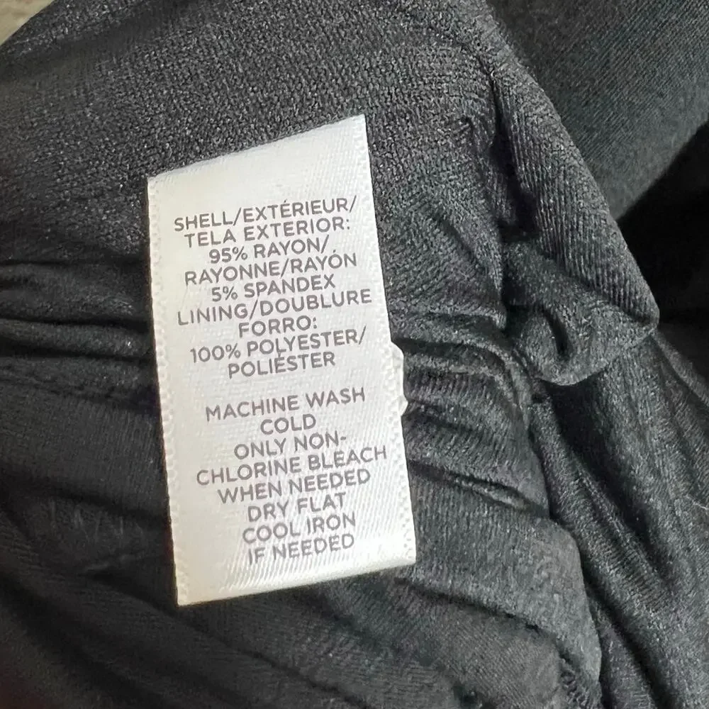 Loft Ann Taylor Dress Large Maternity Women Black Drape Ruched V-Neck Versatile - Picture 9 of 9